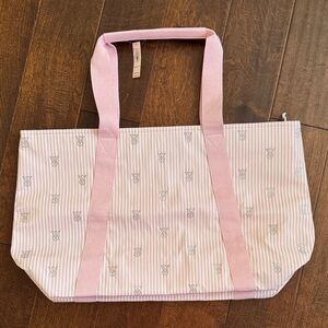 Victoria Secret Pink Striped Tote Bag